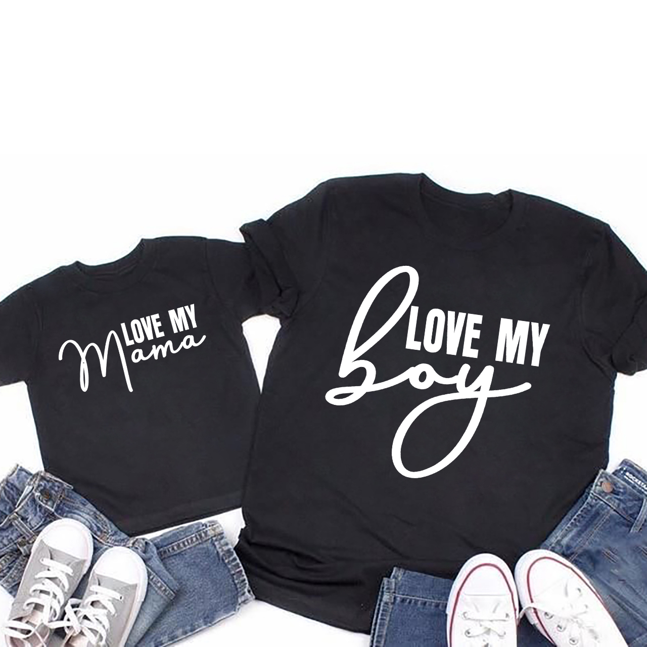 Love My Mama Mother's Day Matching T-Shirts For Mom & Kids