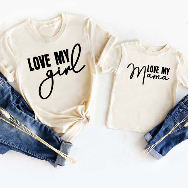 Love My Mama Mother's Day Matching T-Shirts For Mom & Kids