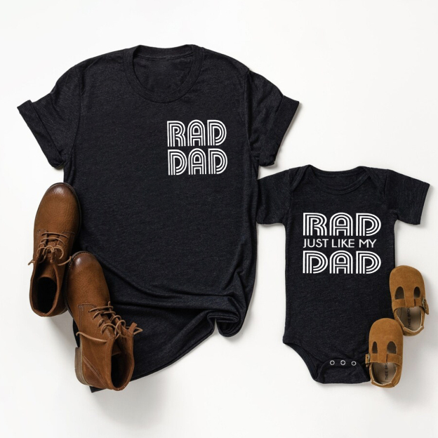 Red Just Like My Dad Matching Tees For Dad & Me