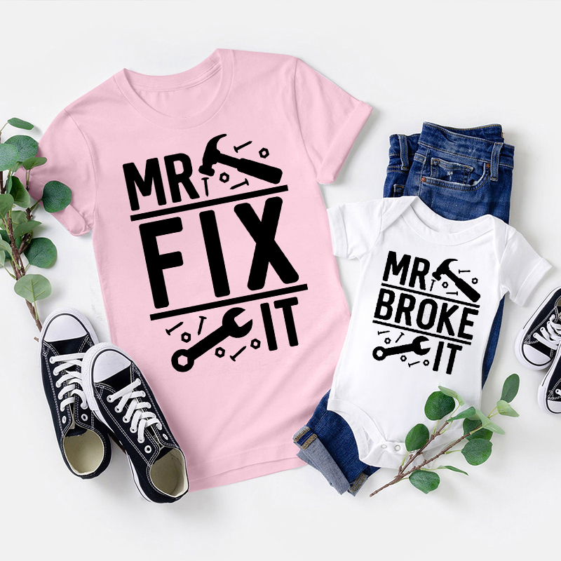 Fix & Broke Matching Tees For Father's Day