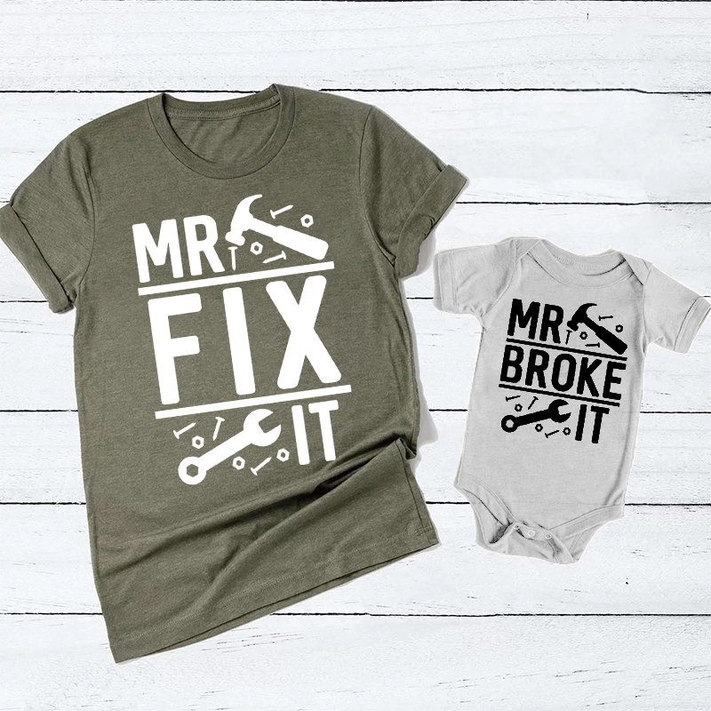 Fix & Broke Matching Tees For Father's Day