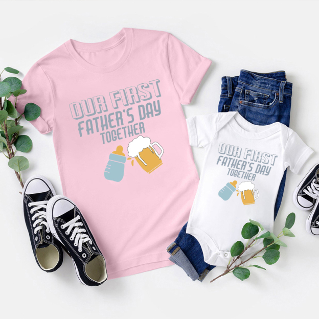 Milk Beer Father's Day Matching Tees Gift For Dad & Kids