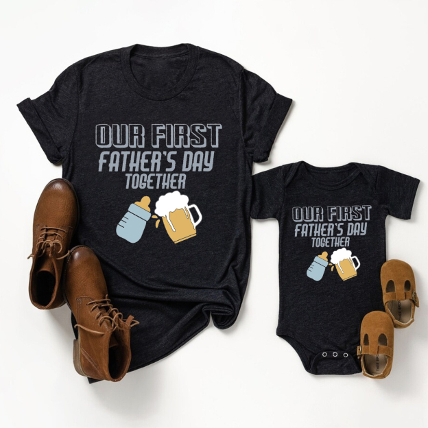 Milk Beer Father's Day Matching Tees Gift For Dad & Kids