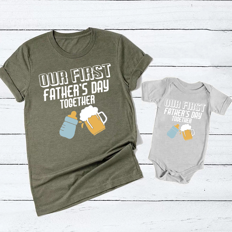 Milk Beer Father's Day Matching Tees Gift For Dad & Kids