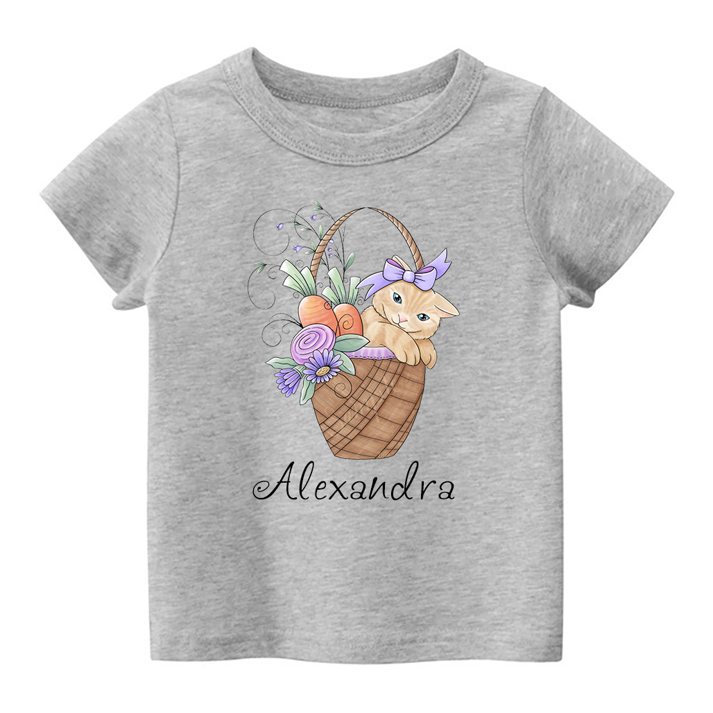 Kitten In A Spring Basket Kids T-Shirt