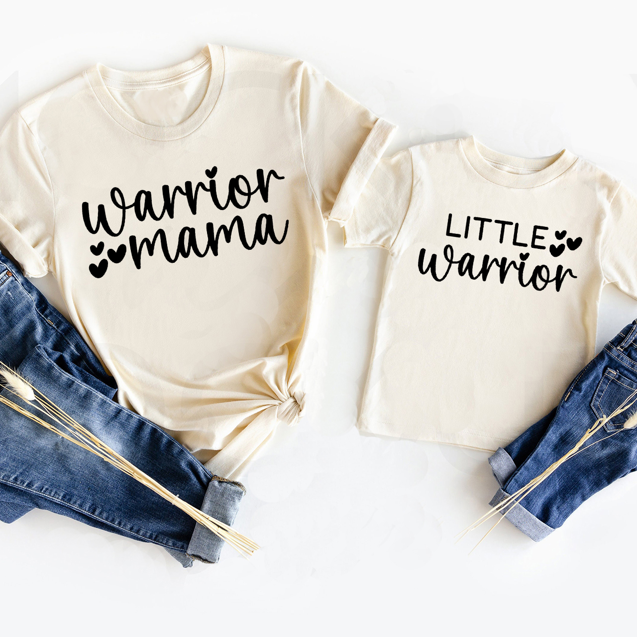LITTLE Warrior & Warrior Mama Mother's Day Gift Matching T-Shirt