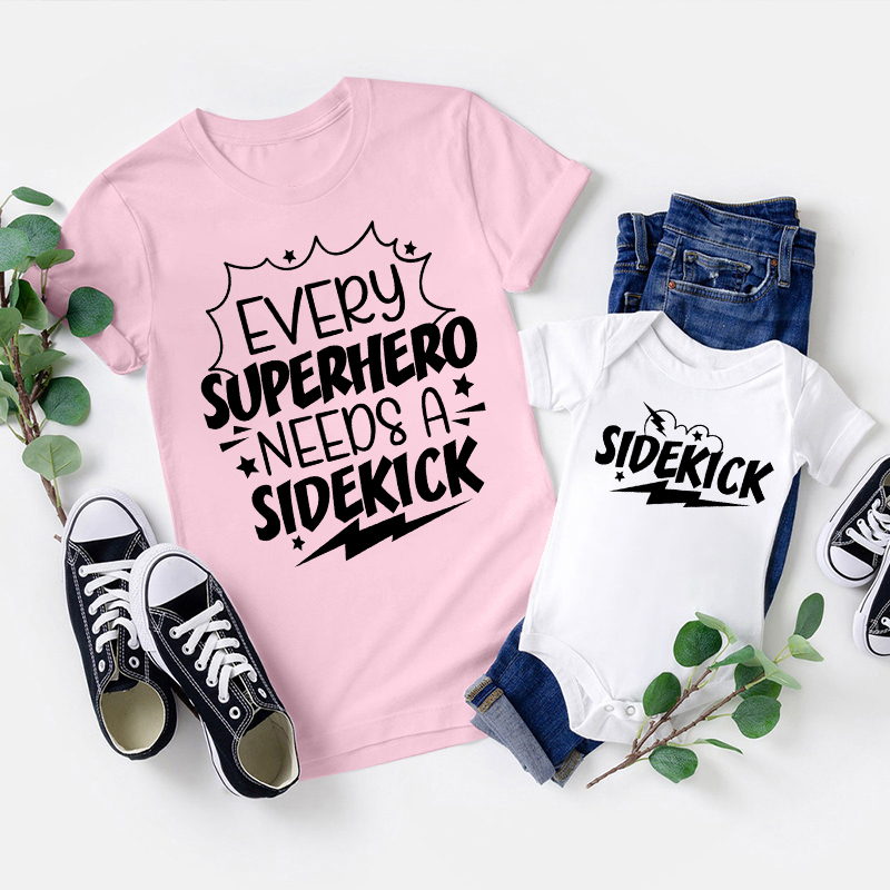 Every Superhero Needs A Sidekick Matching Tees For Dad & Me