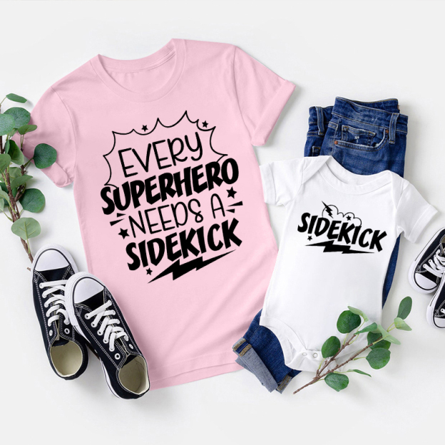 Every Superhero Needs A Sidekick Matching Tees For Dad & Me