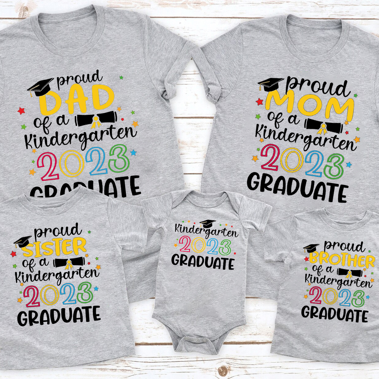 Personalized Kindergarten Family Graduation Shirts