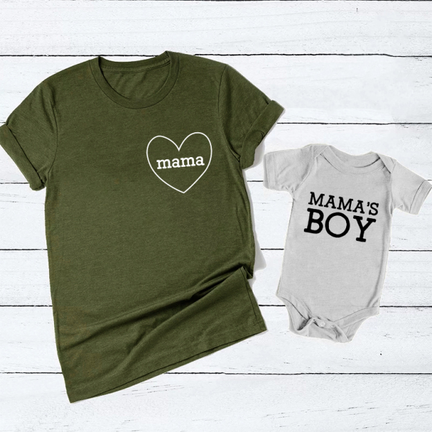 Mama & Mama's BOY GIRL Matching Tees For Mother's Day