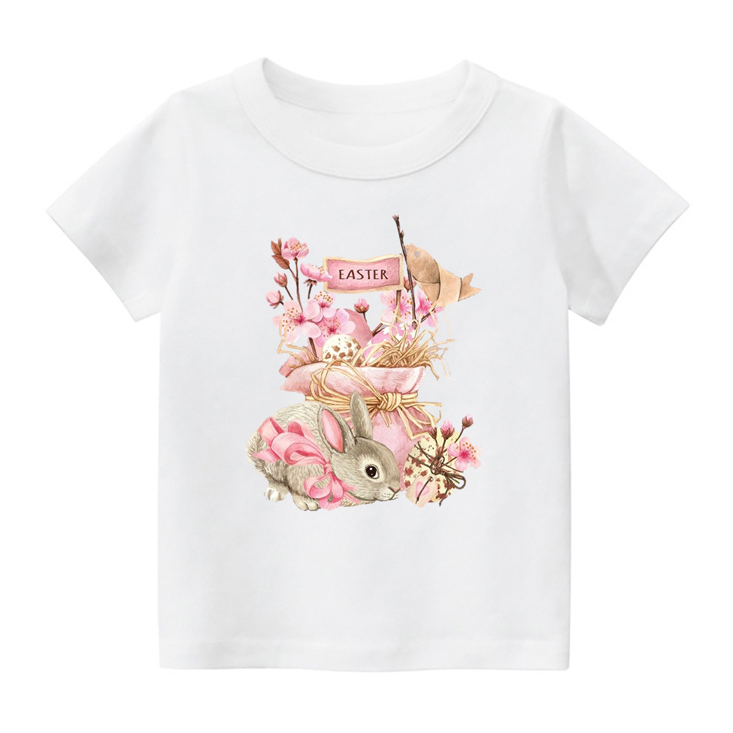 Cute Easter Pink Bunny Kids T-Shirt