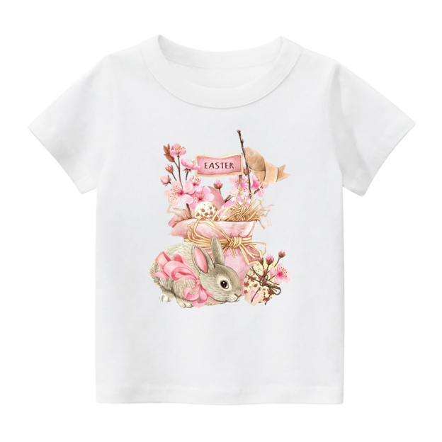 Cute Easter Pink Bunny Kids T-Shirt