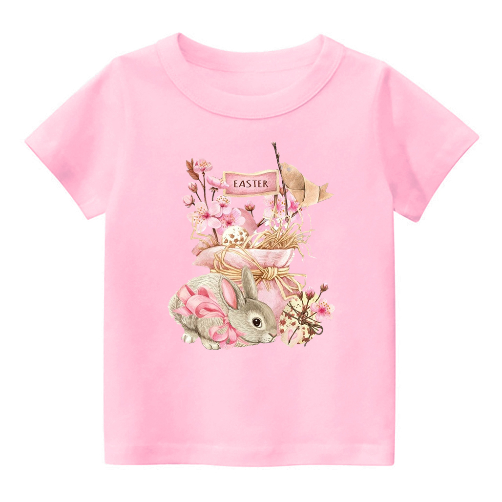 Cute Easter Pink Bunny Kids T-Shirt