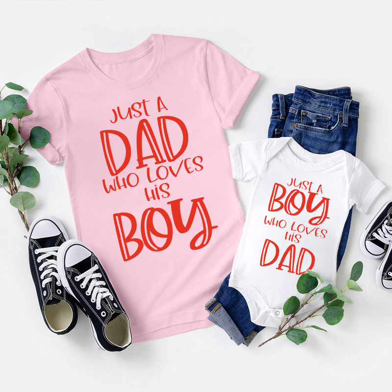 Just A Dad And His Boy Matching T-Shirts