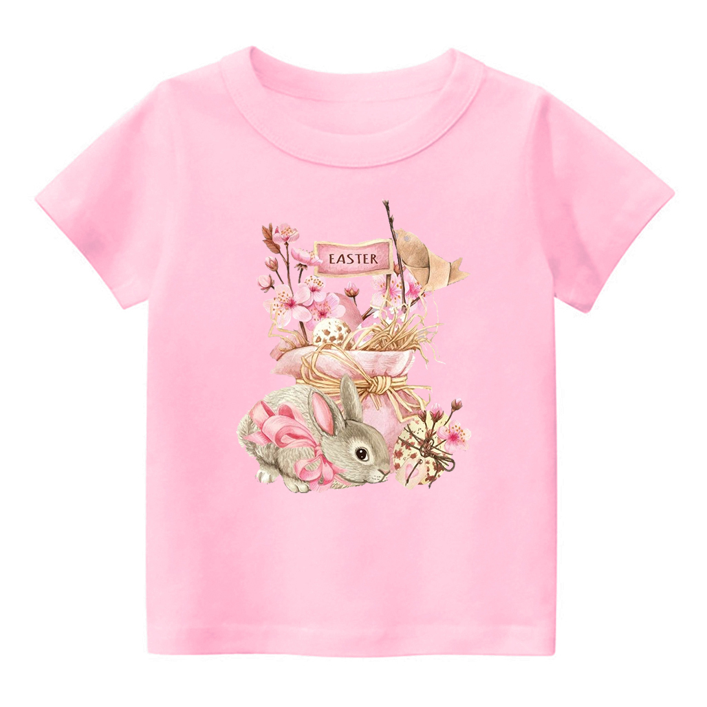Cute Easter Pink Bunny Kids T-Shirt