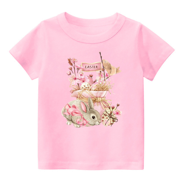 Cute Easter Pink Bunny Kids T-Shirt