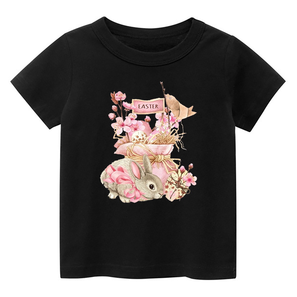 Cute Easter Pink Bunny Kids T-Shirt
