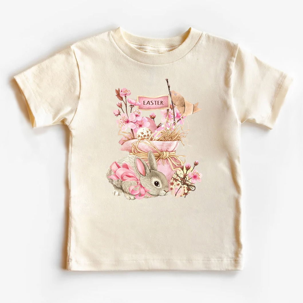 Cute Easter Pink Bunny Kids T-Shirt
