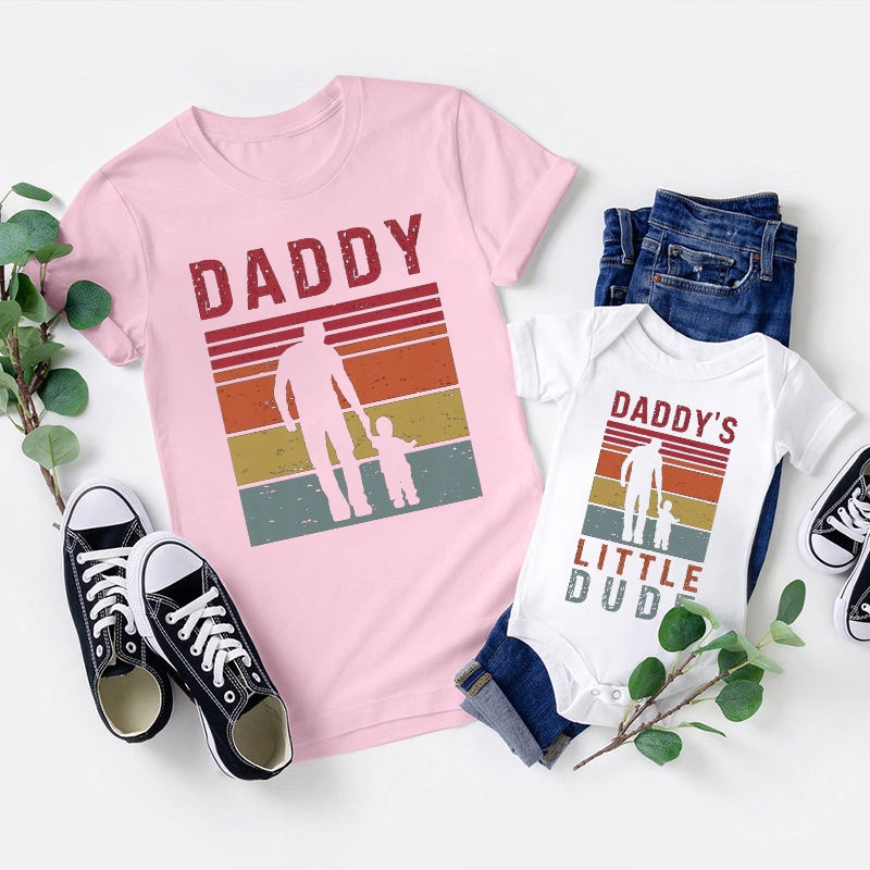 Father And Baby Daddy’s Little Dude Matching Shirts