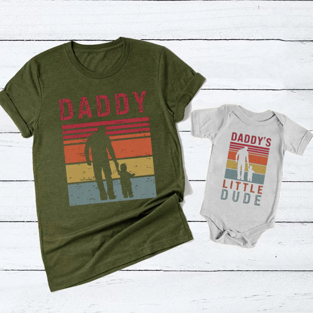 Father And Baby Daddy’s Little Dude Matching Shirts