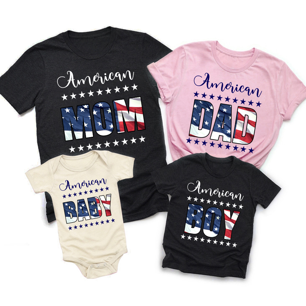American Two Rows Star Family Shirts