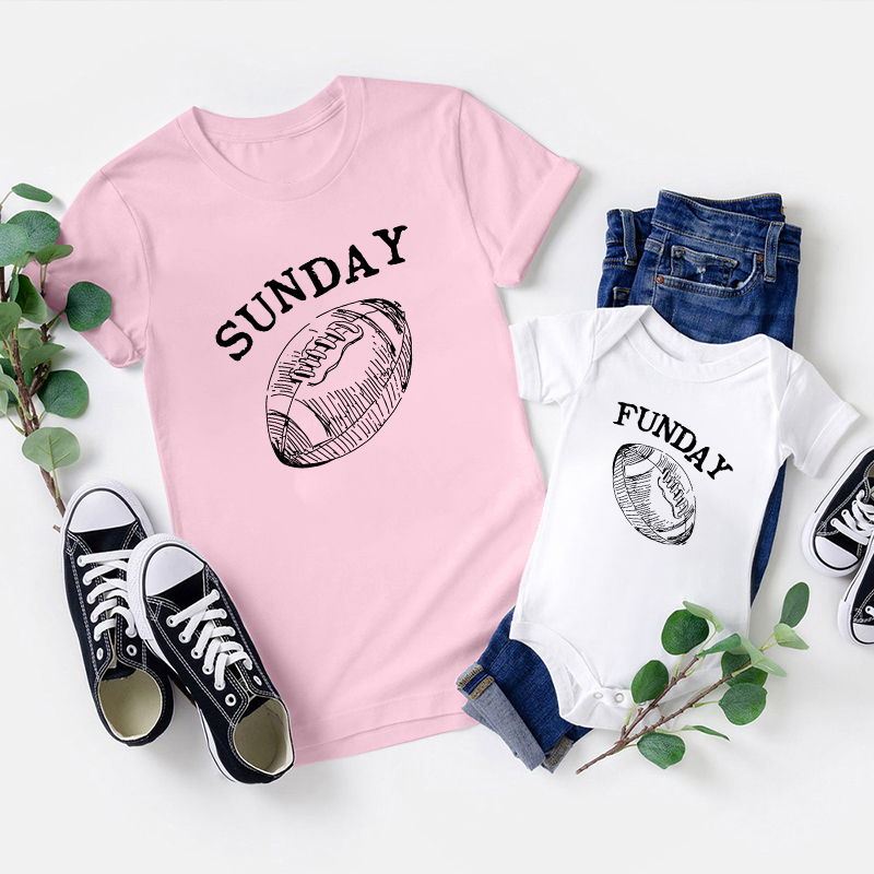 Matching First Father's Day Football Bodysuit & Shirts