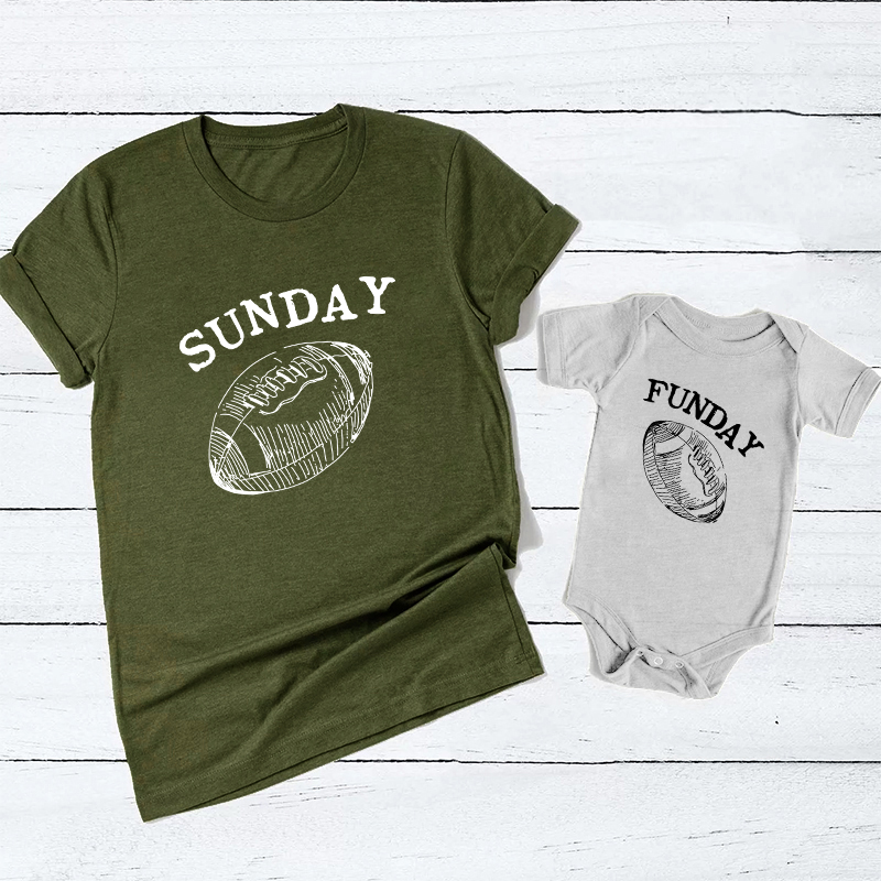 Matching First Father's Day Football Bodysuit & Shirts