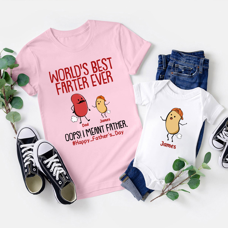 World's Best Farter Ever Personalized Father's Day Matching Shirt