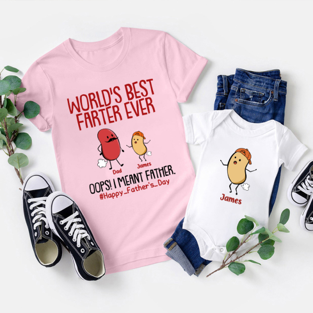 World's Best Farter Ever Personalized Father's Day Matching Shirt