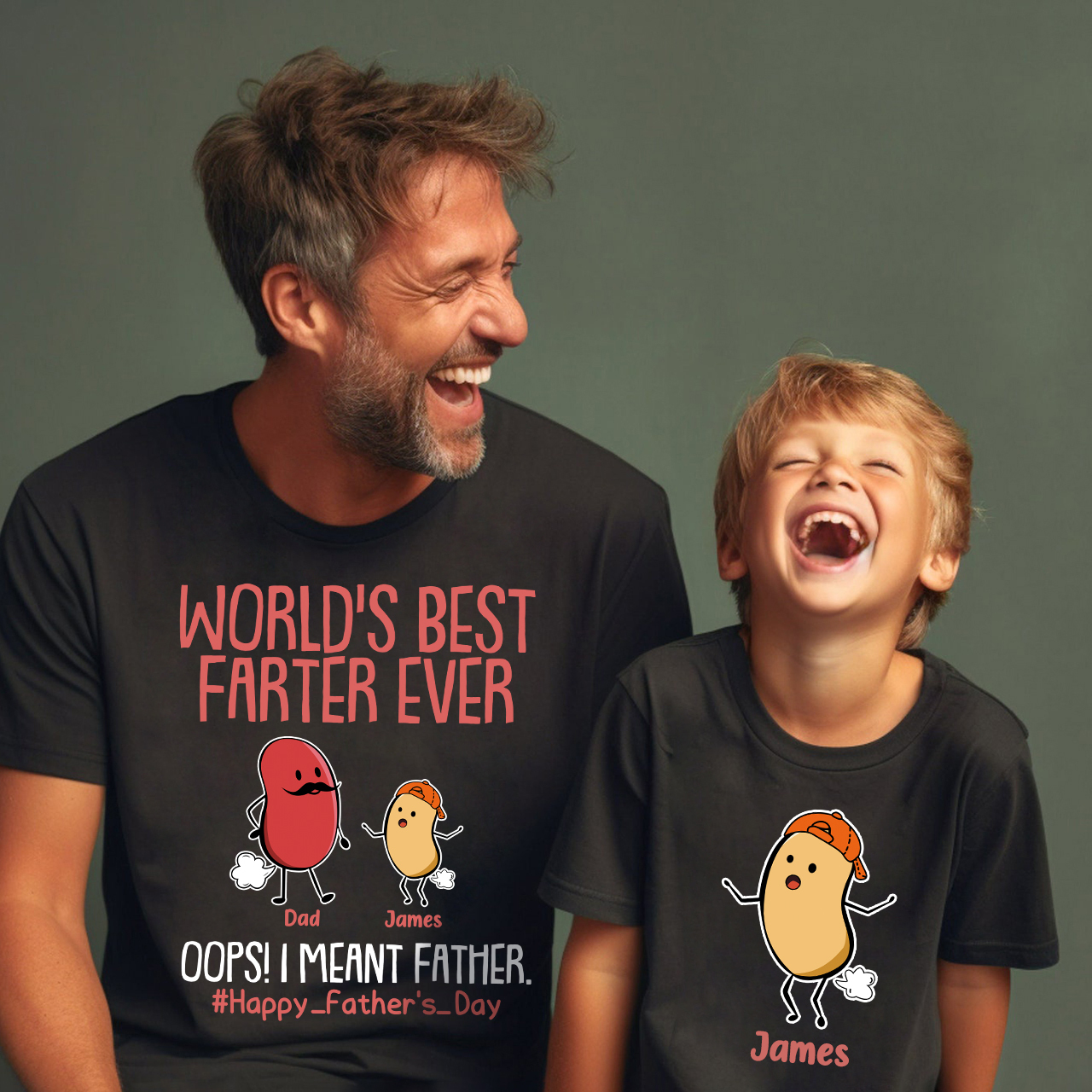 World's Best Farter Ever Personalized Father's Day Matching Shirt