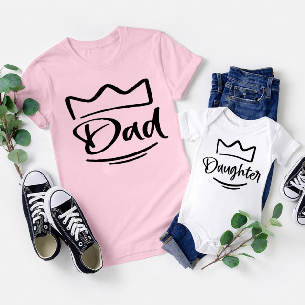 Dad And Daughter & Son Matching Shirt & Baby Bodysuit