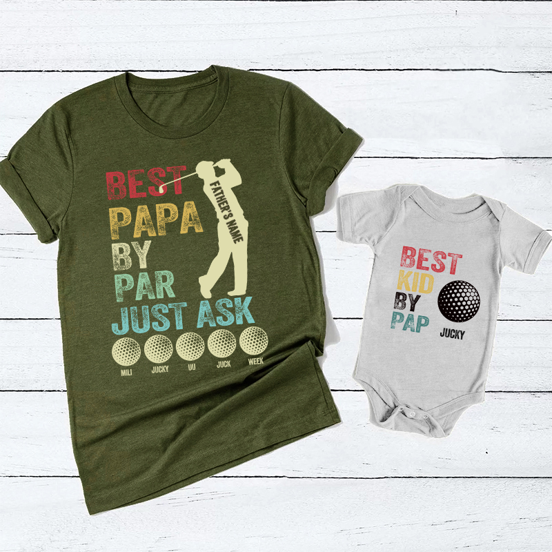 Best Papa By Par Just Ask Matching Shirt & Baby Bodysuit