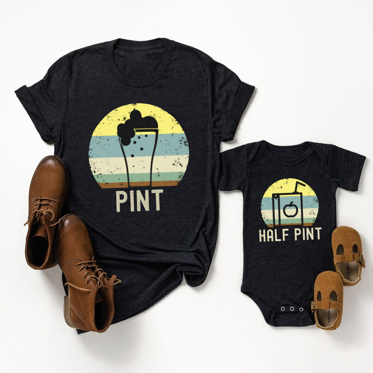 Dad Kid Matching Shirts-"Pint and Half Pint"