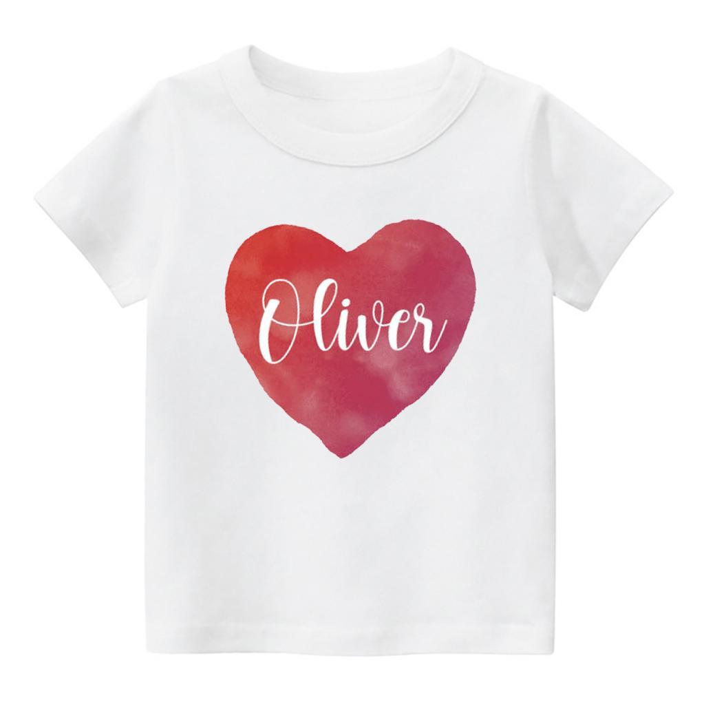 Six Styles Heart Personalized Valentine Kids Shirt