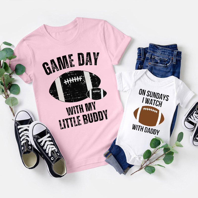 Game Day With My Little Buddy Father's Day Matching Gift Shirt