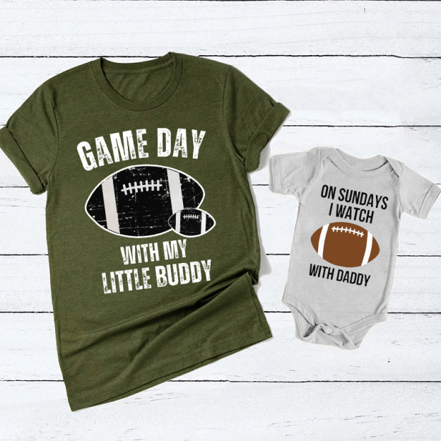 Game Day With My Little Buddy Father's Day Matching Gift Shirt