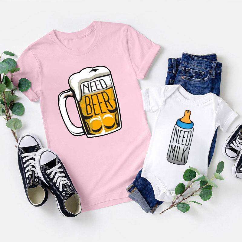 Need Beer And Need Milk Father's Day Matching Gift Shirt