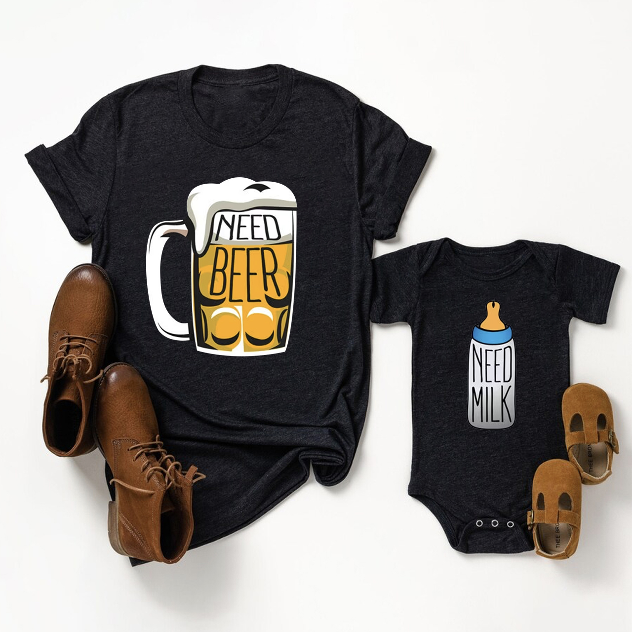 Need Beer And Need Milk Father's Day Matching Gift Shirt