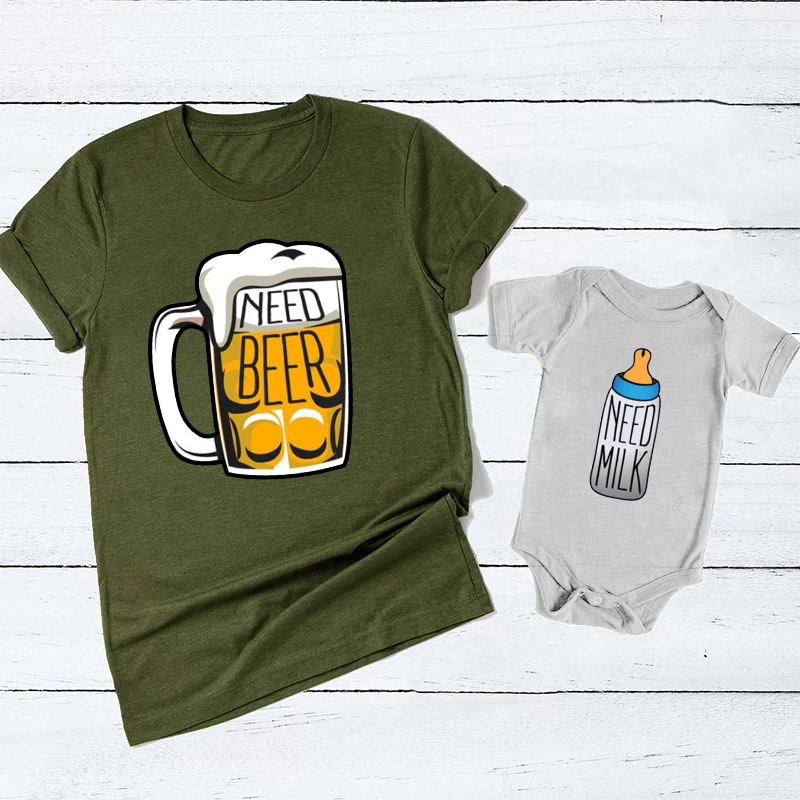 Need Beer And Need Milk Father's Day Matching Gift Shirt