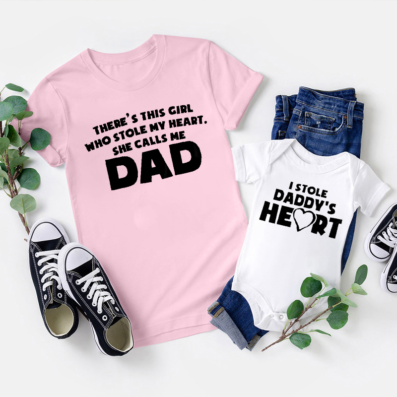 There's This Girl Who Stole My Heart Dad and me Matching Gift Shirt