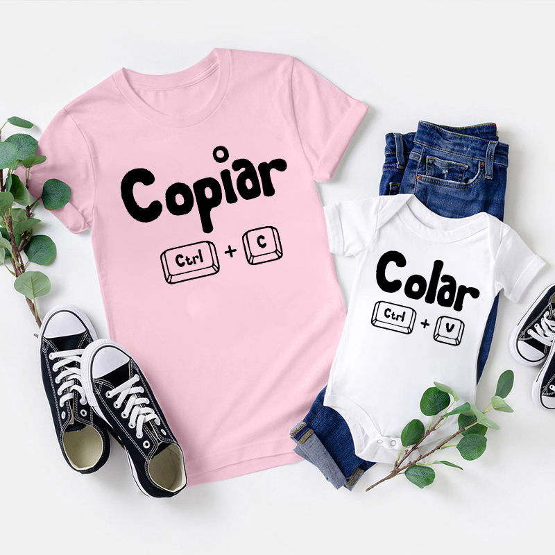 Copiar E Colar Father's Day Matching Gift Shirt