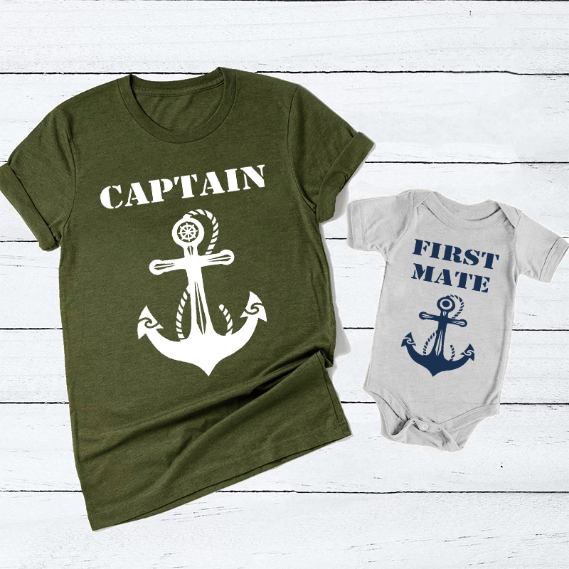 Captain And First Mate Matching Father's Day Shirt