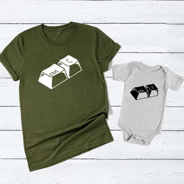 Funny Copy Paste Matching Father's Day Shirt