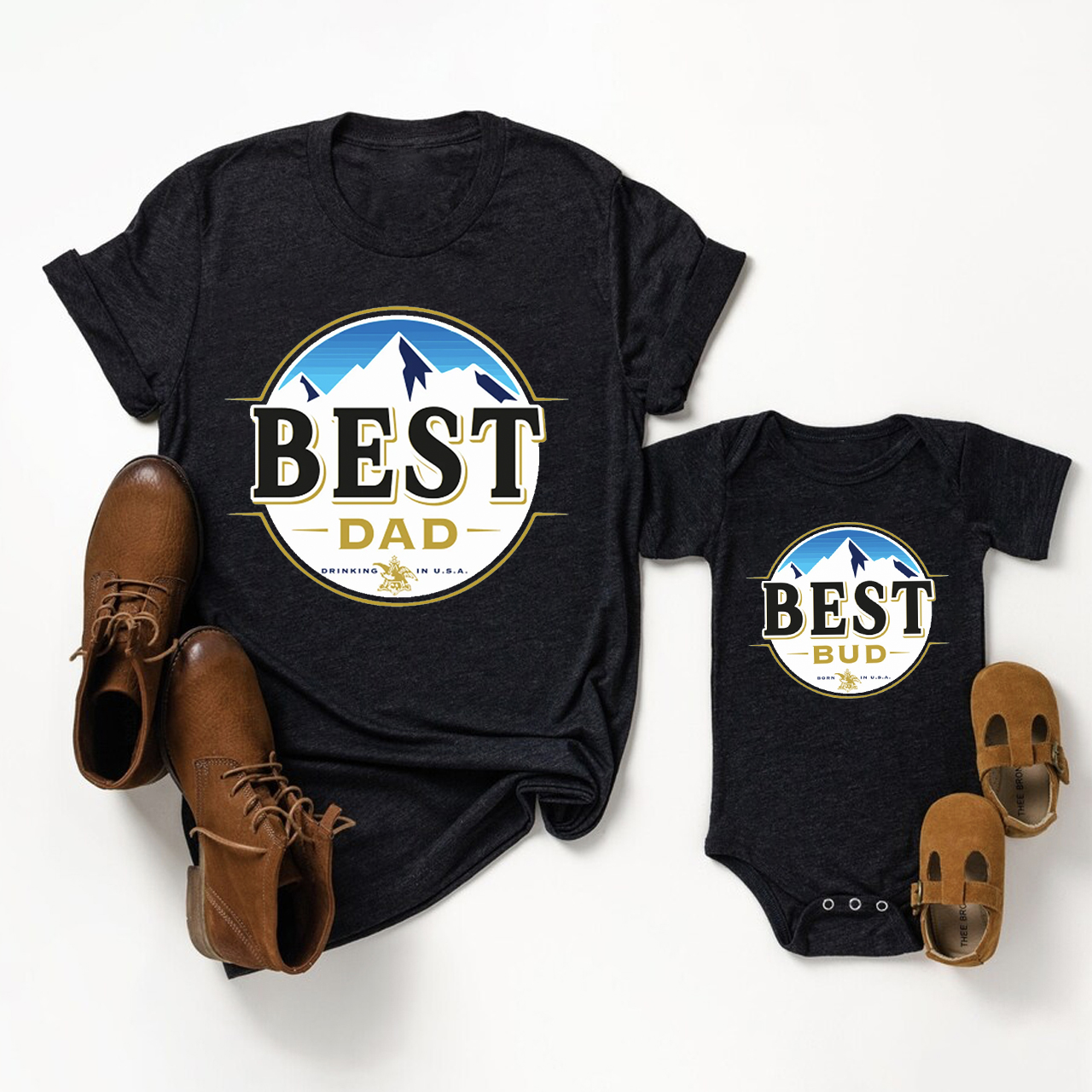 Best Drinking Born In USA Matching Father's Day Shirt