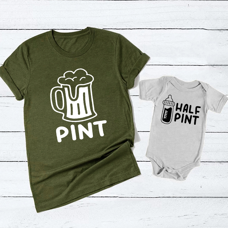 Pint And Half Pint Matching Father's Day Shirt