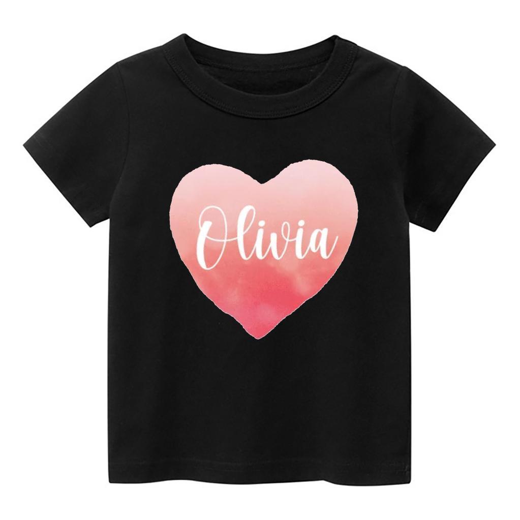 Six Styles Heart Personalized Valentine Kids Shirt