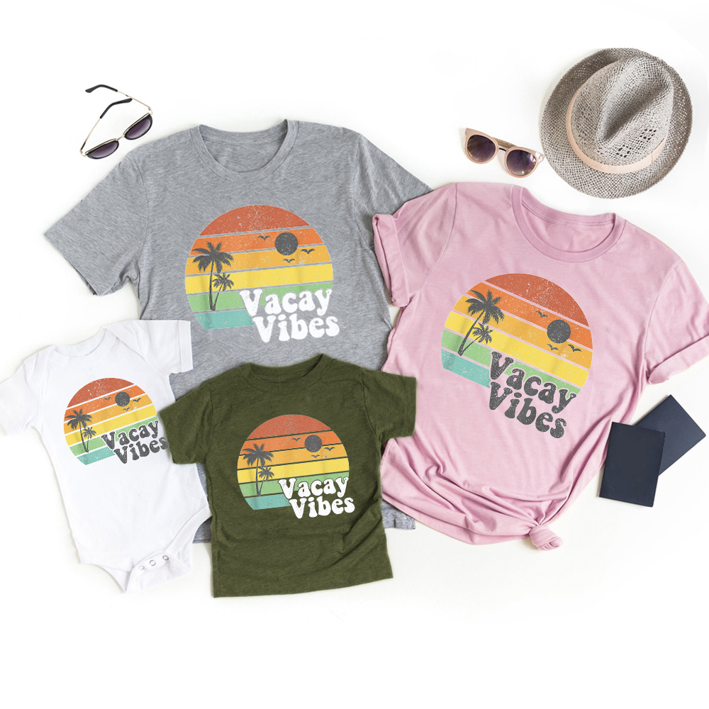 Vacay Vibes Camping Road Trip Family Matching Shirts