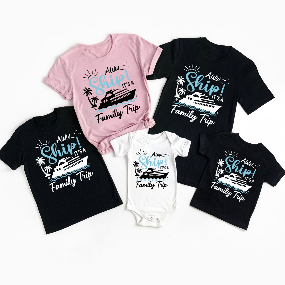 Aw Ship! It's a Family Trip Matching Vacation Shirts