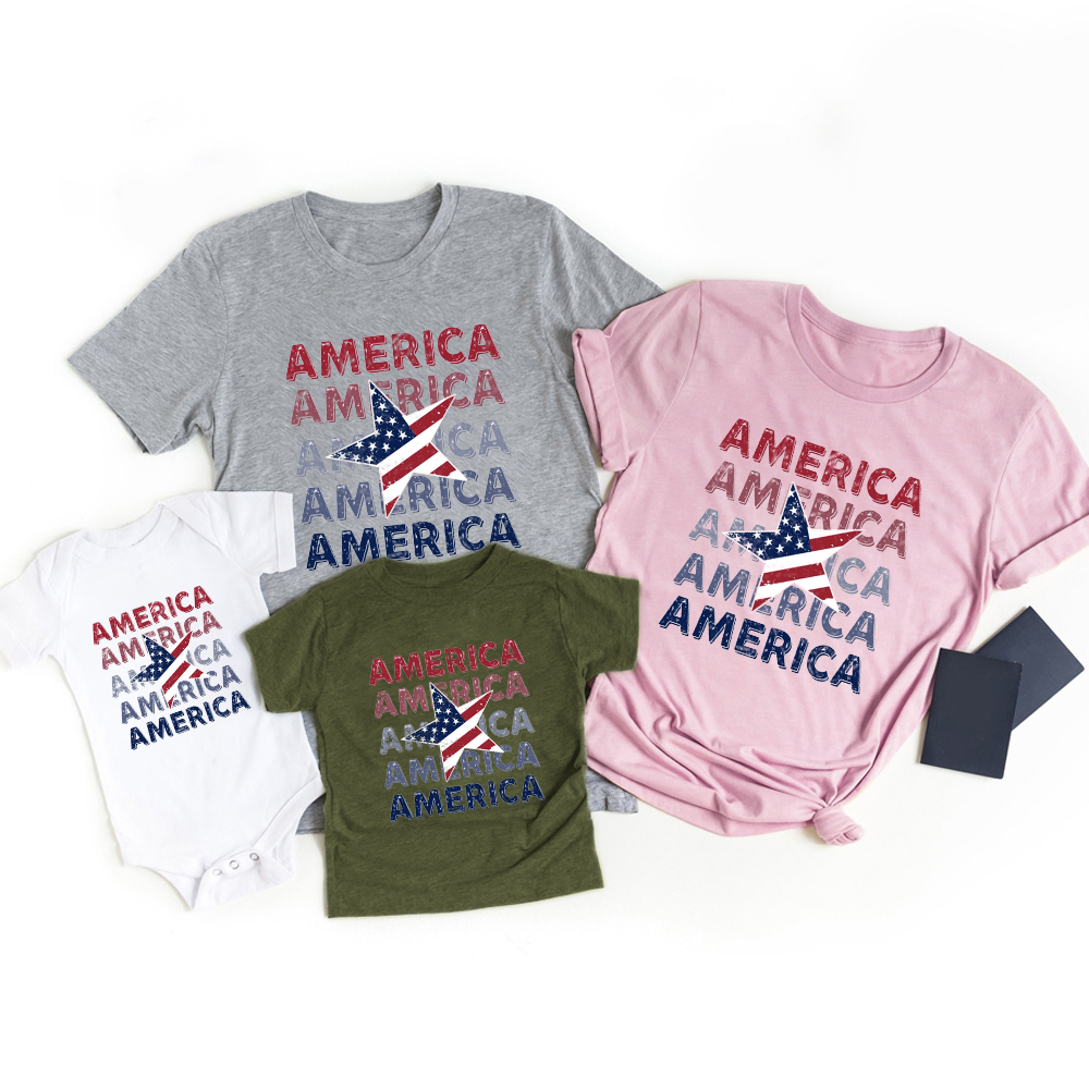 Retro 4th Of July Family Matching T-shirts