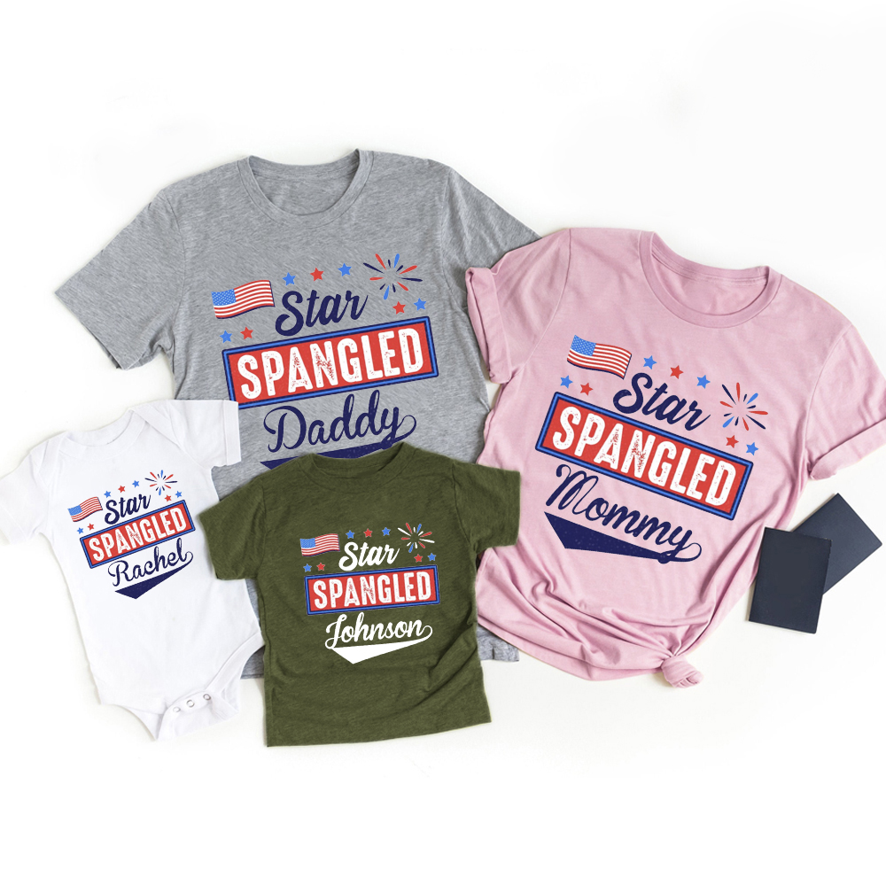 Personalized Star Spangled Family Matching T-shirts